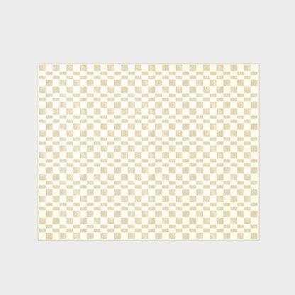 EVERGRACE Checkered Plaid Area Rug, Soft Faux Wool, 8x10, Washable, Anti Slip, Large Carpet for Entryway, Bedroom, Living Room, Hallway, Kitchen, Dining Room, Laundry, Beige