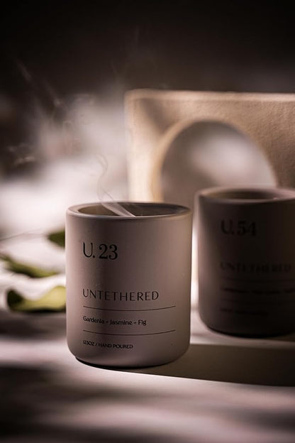 U.23 Luxury Scented Candle – Gardenia, Jasmine & Fig | Hand-Poured in USA with 100% Natural Coconut & Apricot Wax | Double Wick, Long-Lasting Aromatherapy Candle for Home, Gift & Relaxation (12.5 oz)