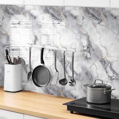 10pcs Marble Peel and Stick Backsplash Waterproof Washroom Wall Panels, Peel and Stick Tile, PVC Foam Wall Panels for Kitchen,Bathroom,Living Room,Colorful (Not Real Tile,11.8" x 11.8")