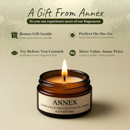 Scented Luxury Candles Outdoor Mosquito Bug Repellent Ceramic Jars, Soy Wax | The Green Life, Large Natural Candle - Green Melon & Peppermint | Non Toxic, 2 Wicks, Reusable Jar