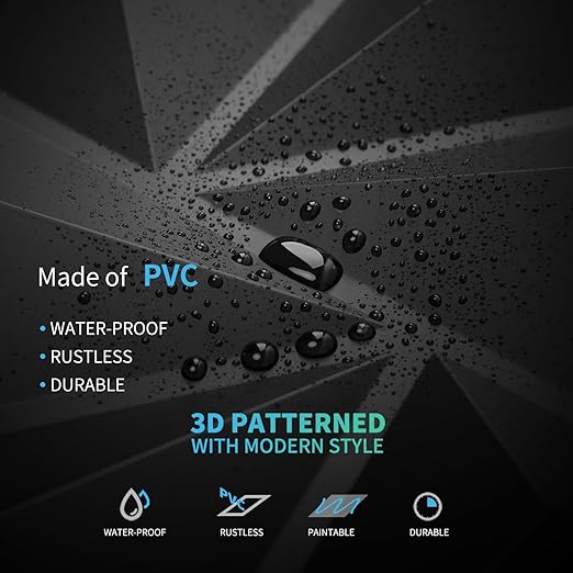 Art3d 3D Wall Panels 20 Pack, 11.8" x 11.8" (19 Sq.ft) PVC Wall Panels, Glue Up Wall Decor for Living Room, Bedroom, Office, Black