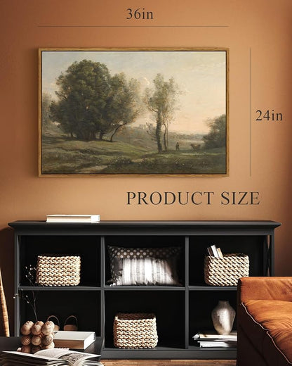 ARPEOTCY Vintage Framed Rustic Wall Art Decor, Bedroom Living Room Country Scenery Paintings Wall Decor, Large Canvas Prints Art, Kitchen Farmhouse Retro Home Decorations, 24x36 Inch