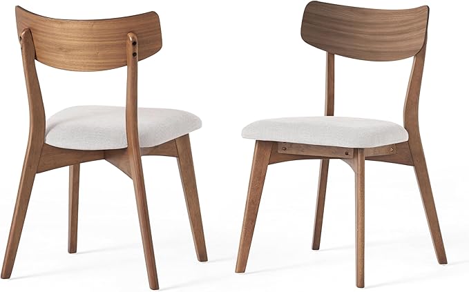 Christopher Knight Home Upholstered Wood Dining Chair,Stylish Designed Dining Room Chair for Living Room (Set of 2),Light Beige