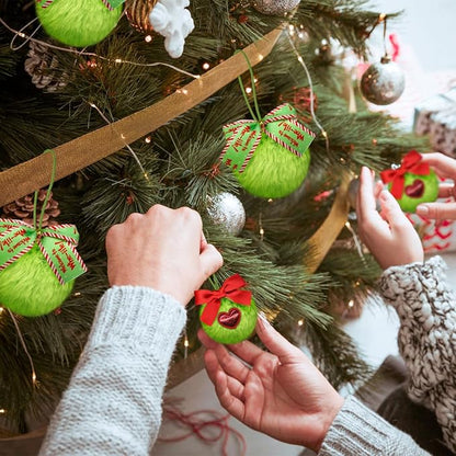 28 Pcs Lime Green Furry Christmas Ball Ornaments for Christmas Tree Hanging Decorations, Soft Pom Pom Ball Ornaments for Home Birthday Party Supplies Fireplace Mantel Wall Decor