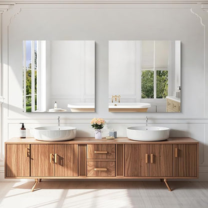 KOCUUY Frameless Mirror, 30"x30" Square Rectangle Bathroom Wall Mirror for Over Sink, Upgraded Shatterproof Unframed Design for Bedroom, Living Room, Entryway