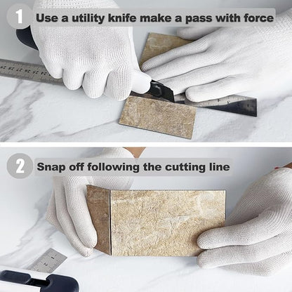 AULIGET 3" x 6" Subway Tile Peel and Stick Backsplash, Thick PVC Stick on Wall Tiles (4, Sandstone)