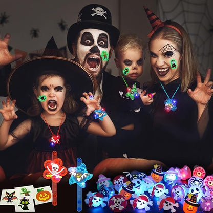 Halloween Party Favors for Kids, 100 Pack Glow in the Dark Toys Halloween Toys Bulk for Halloween Party School Classroom Prizes Goodie Bags Trick or Treats Gifts