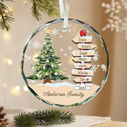 Shaant Personalized Christmas Glass Ornaments 2025, Family Name Christmas Tree Ornaments, Christmas Tree Ornament Family Names 2025, Holiday Keepsake