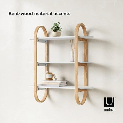 Umbra Bellwood Wall Shelf White/Natural, W65×D24×H75cm