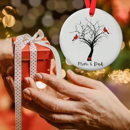 Cardinal Remembrance Ornament for Loss of Dad - Sympathy Christmas Tree Memorial Gift