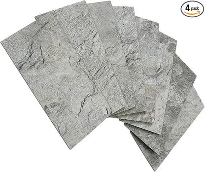 AULIGET 3" x 6" Subway Tile Peel and Stick Backsplash, Thick PVC Stick on Wall Tiles (4, Dark Slate)