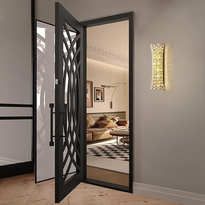 Crystal Wall Sconces,Modern Wall Light Fixtures,Luxury Indoor Gold Wall Lamp for Living Room Bedroom Bathroom Hallway Doorway Stairway,Bedside,Tricolor Vanity Lighting Fixture
