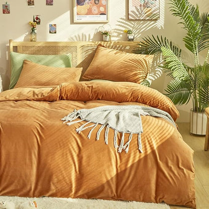 CLOTHKNOW Brown Comforter Twin/Twin XL Fluffy Bedding Comforter Sets Burnt Orange Bedding Comforter Terracotta Bedding Collection 3Pcs Bedding Comforter Sets