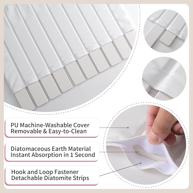 Stone Drying Mat for Kitchen Counter-Super Absorbent PU Dish Drying Mat, Quick Dry Stone Mat Kitchen for Dishes, Bottles & Cups, Large Foldable Stone Dish Drying Mat, Non-Slip Kitchen Mat