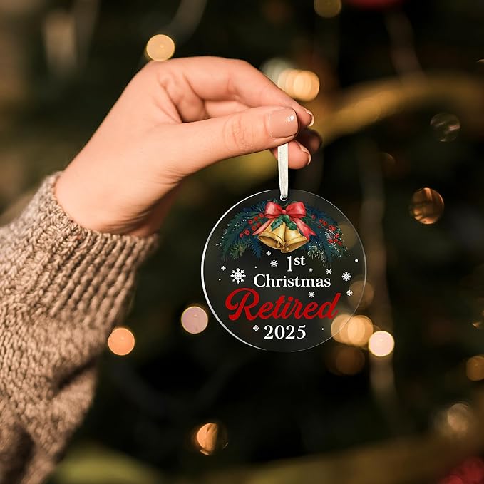 First Christmas Retired Ornament 2025, Retirement Gift for Woman, Men, Happy Retirement Gifts for Nurses, Teacher, Police, Doctor, Coach, Boss, Coworker, Mom, Dad, Friend, Best Retiring Present