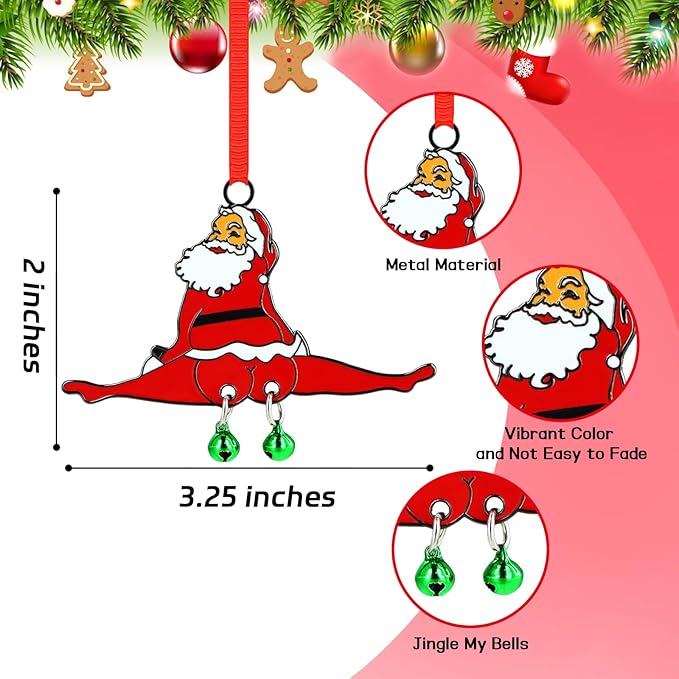 FLYAB White Elephant Gifts for Adults Funny Christmas Ornaments 2025 Jingle My Bells Metal Hanging Ornament for Xmas Tree Decorations Exchange Funny Gifts for Adults Friends Sister Teens