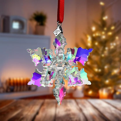 2025 Annual Edition 3D Crystal Snowflake Ornament Christmas Ornament Home Decor Gift (2025-Multicolour 3D)