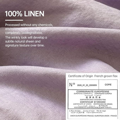Simple&Opulence 100% Linen Duvet Cover Set, Natural French Flax Lilac Duvet Cover Twin Size, Breathable Soft Comfy Linen Bedding Comforter Cover with 1 Pillowcase(Lilac, 68"x86")