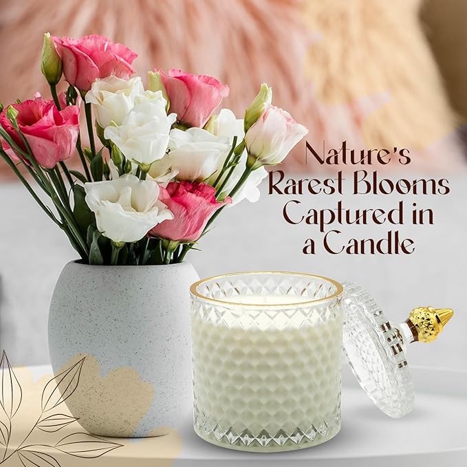 VIONAMI Luxury Scented Candle Gift – Black Bat Rare Flower Fragrance in Elegant Glass Jar, Soy Candles, Long-Lasting 80 Hr, 14.8 oz, Gift Ready – Luxury Candles for Women