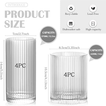Set of 8 Drinking Glasses