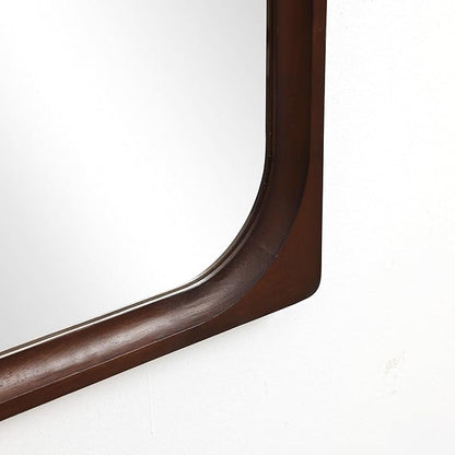 LuxenHome Rectangle Wall Mirror for Bathroom, 23.5"x35" Large Rubberwood Framed Wall Mounted Decorative Vanity Mirror for Living Room Bedroom Decor, Hanging Sculptures Accent for Entryway Home Decor