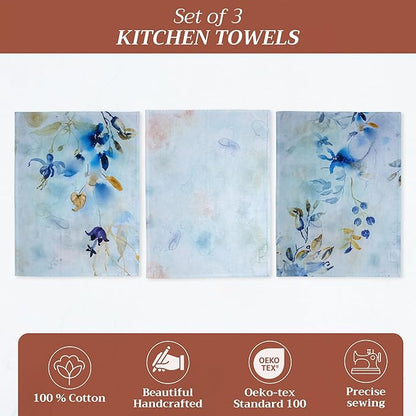 Maison d'Hermine Dish Towels 100% Cotton Absorbent Lazy Summer Days Set of 3 Spring Summer