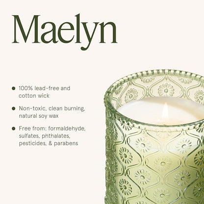 LA JOLIE MUSE Kyoto Vine & Moss Candle - Green Leaves, Tree Moss, Vetiver | 6 oz Natural Soy Wax | 40 Hours Clean Burn | Fresh Scented Candle | Gift-Ready for Hosts & Gatherings