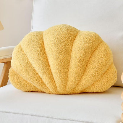 Yellow Seashell Throw Pillows, Shell Shaped Throw Pillows, 13 Inch Soft Home Decorative Pillow Plush Cushion for Bed Couch Living  Room Decor Accent Throw Pillow