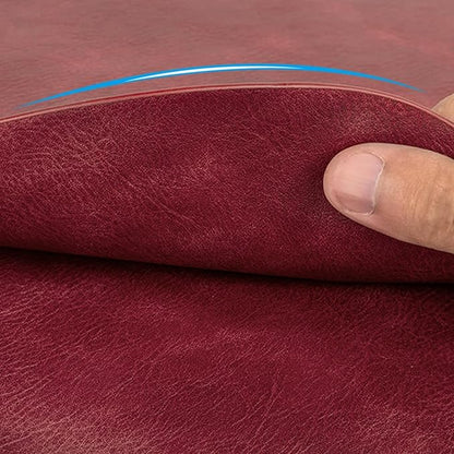 ADRIMER Placemats, Heat Resistant Oval Placemats Set of 8 Washable 12 x 17 Inch, Waterproof Table Mats, Wipeable Pu Place Mats for Kitchen, Dining Room, Wine Red