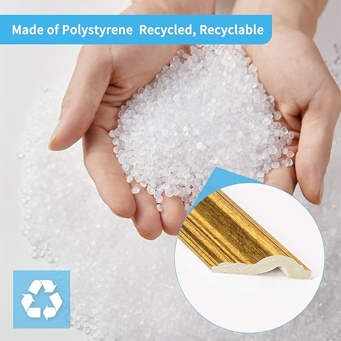 Art3d Pre-Cut Wall Molding Set of 6 pcs, Ready-to-Assemble Wainscoting Panels for Interior Wall Décor Living Room Bedroom Accent Wall - Installed with Glue, 3 Top 3 Bottom, Antique Gold