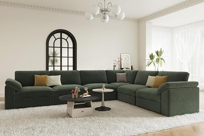 EASE MOOSE Oversized Sectional Modular Sofa,Large L Shape Sectional Couch Wide Deep Seat Modular Cloud Couch,Removable Cover