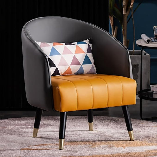 homary Leather Accent Chair with High Back Microfiber Upholstery Comfy Chair for Bedroom, Reading Corner, Living Room Chairs (Gray)
