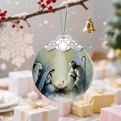 Nativity Scene Christmas Ornament - Religious Christmas Ornament - Christian Xmas Decor - Holy Family Ornaments - Christian Gifts - Religious Gifts - Gift Exchange - Gift Idea