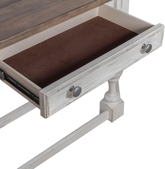 Liberty Furniture River Place Accent Console Table - Riverstone White & Tobacco Wood