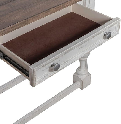 Liberty Furniture River Place Accent Console Table - Riverstone White & Tobacco Wood