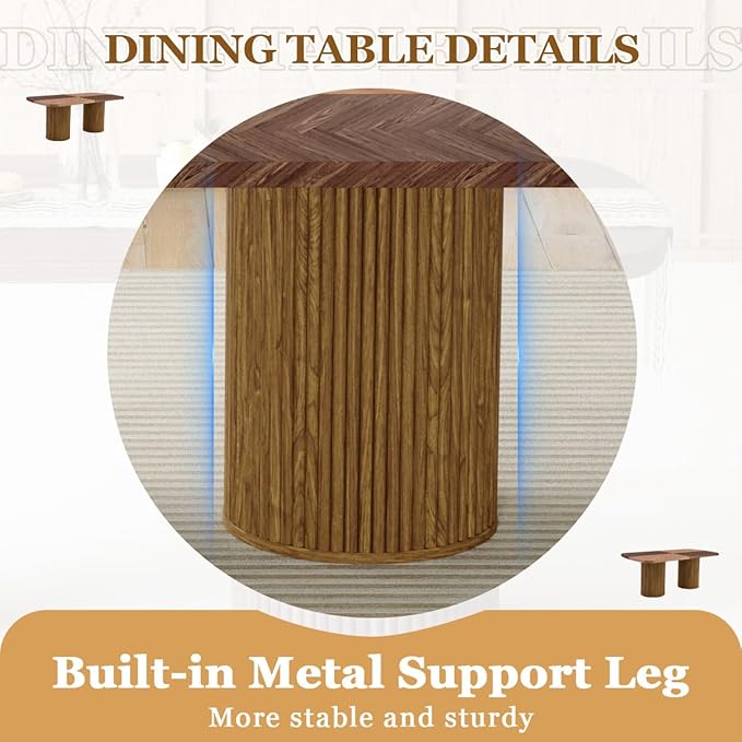 Dining Table Set for 8 - Large 79" Rectangular Kitchen Table Set for 8 with Cushioned Chairs,Modern Mid-Century Wood Dining Room Tables Set for 8 Ideal for Kitchen & Gatherings