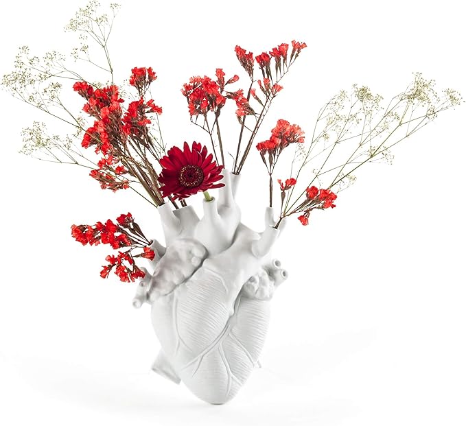 Seletti Love in Bloom Heart Vase, White