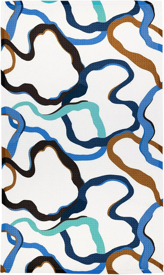 Modern Style Premium Kitchen Tea Towel Super Absorbent Fast Drying Microfiber Ripple