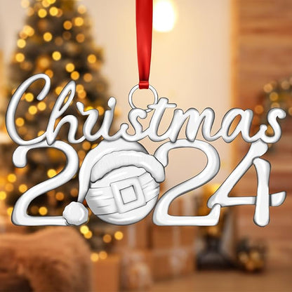 Christmas Ornament 2025 Ornaments for Christmas Tree Decorations, Dated Ornaments 2025 Keepsake Yearly 2025 Metal Hanging Ornaments for Xmas Wreath Decor Holiday Party Supplies