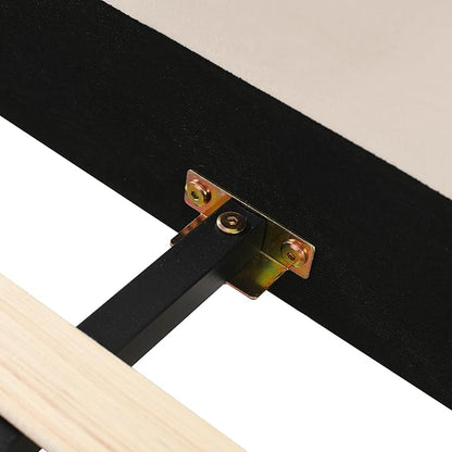 Merax Queen Upholstered Grounded Bed Mother & Child, Beige Velvet