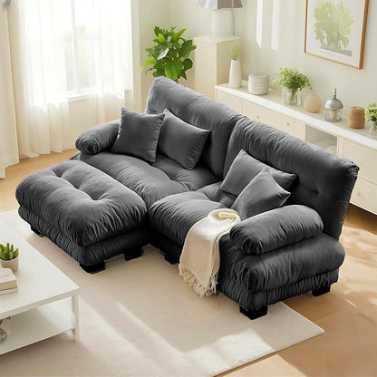 SoarFlash L Shaped Couches for Living Room, Small Sectional Sofa Set with Reversible Chaise, Modern Designed Sleeper Sofas and Modular Couch Function, Suitable for Small Spaces in Apartment, Grey