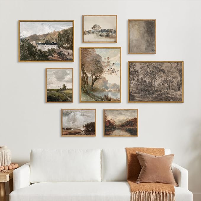 KBKBART Framed Neutral Wall Art, Earthy Abstract Canvas Oil Painting, Minimalist Textural Artwork Wall Decor, Neutral Gallery Art Prints for Bedroom Living Room, Gallery, Gifts for Friends or Family (8"x10")