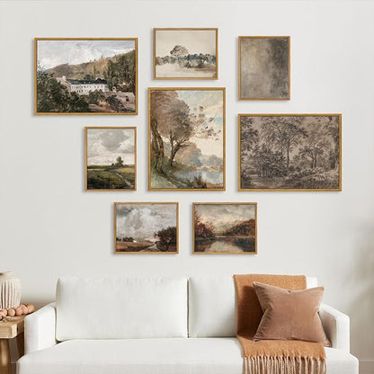 KBKBART Framed Neutral Wall Art, Earthy Abstract Canvas Oil Painting, Minimalist Textural Artwork Wall Decor, Neutral Gallery Art Prints for Bedroom Living Room, Gallery, Gifts for Friends or Family (8"x10")