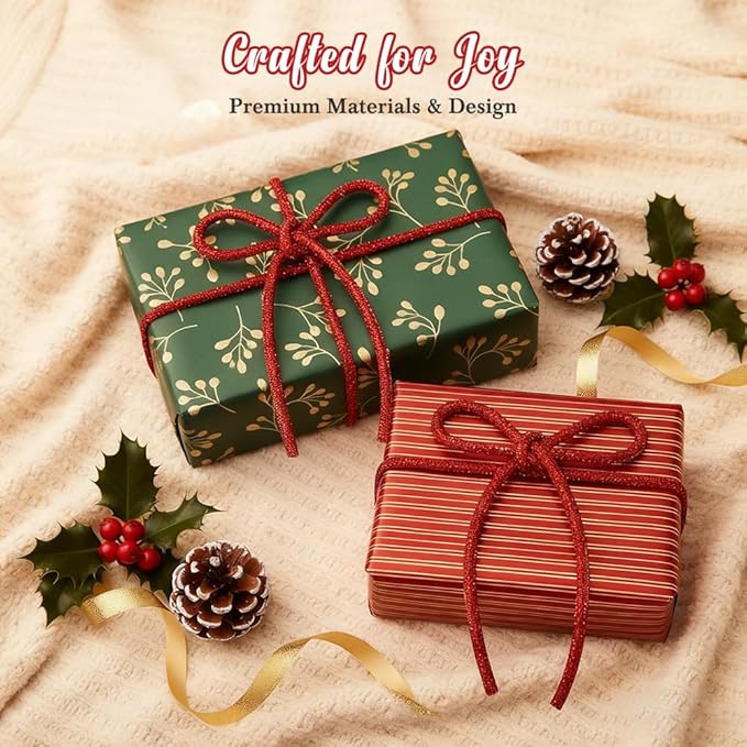 Christmas Bows Ornaments, Champagne Gold Glitter Rhinestone Bow Ornaments with Twist Ties, Sparkly Christmas Tree Bow Topper Decorations for Wreaths, Garland, Gift Wrapping (Silver)