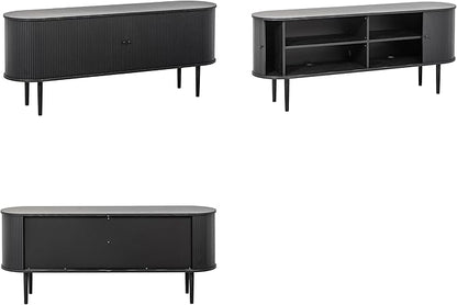 WERMO 71’’ Black Sideboard Cabinet with Doors and Shelves - Black Cabinet for Living Room, Bedroom, Entryway and Office Credenza. Kitchen Buffet, Modern Media Console Table with Storage (Black Oak)