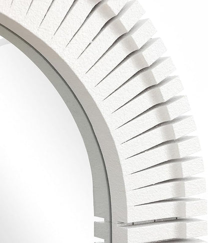 LuxenHome Arched Wall Mirror for Bathroom, 24"x35.5" Large Wood Framed Wall Mounted Decorative Vanity Mirror for Living Room Bedroom Decor, Hanging Sculptures Accent for Entryway Office Home Decor