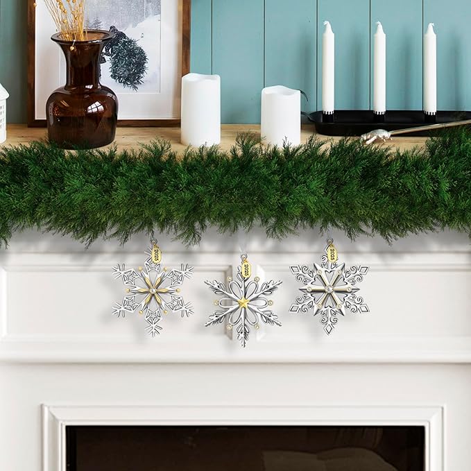 Christmas Tree Ornaments – 2025 Snowflake Hanging Pendant of Car Charm Holiday Decorative Keepsake Gift Home Decor (3 Pieces (2025))