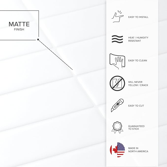 SMART TILES Peel and Stick Backsplash - 5 Sheets of 11.43" x 9" - 3D Adhesive Peel and Stick Tile Backsplash for Kitchen, Bathroom, Wall Tile