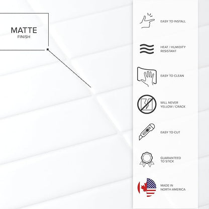 SMART TILES Peel and Stick Backsplash - 5 Sheets of 11.43" x 9" - 3D Adhesive Peel and Stick Tile Backsplash for Kitchen, Bathroom, Wall Tile