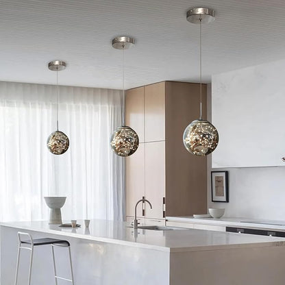 Modern Pendant Light Fixtures for Kitchen Island Sphere Pendant Light Small Hanging Crystal Chandelier for Bedroom Entryway Living Room Foyer Hallway LED Chandeliers for Dining Room